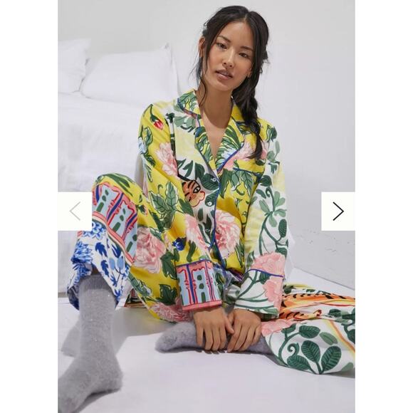 Anthropologie Other - Anthropologie Pajama SET Lil Sire Tigresa Flannel Sleep PJS Womens Size S Cozy